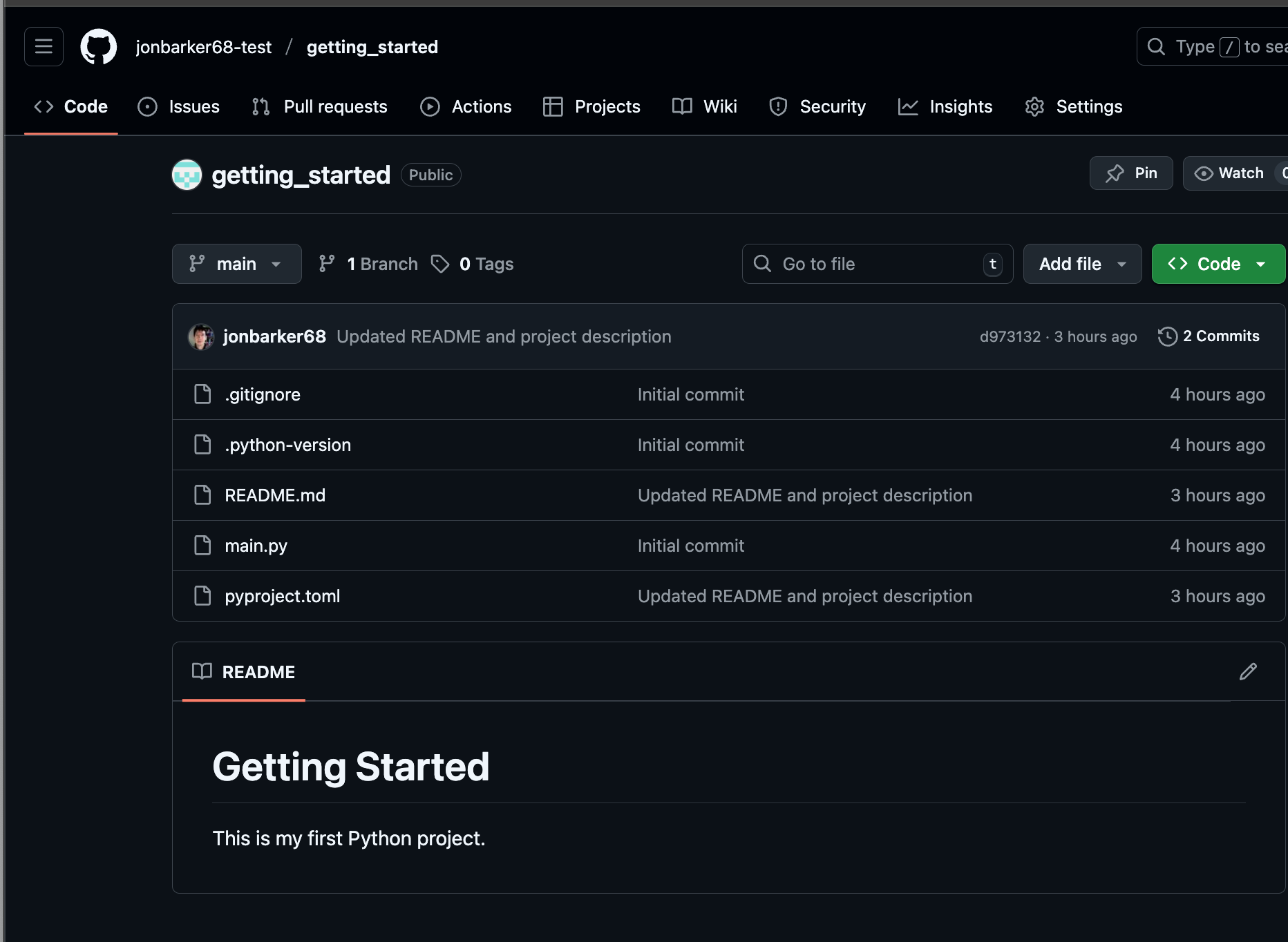 GitHub new repo with files